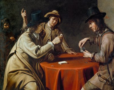 骗子重聚 绘画 by Mathieu Le Nain (Lenain) (1607-1677) 17 世纪 作者 马修·勒·奈恩（Mathieu Le Nain）