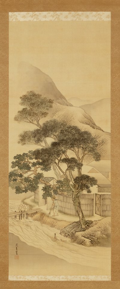 农舍与溪流 作者 松村刚俊