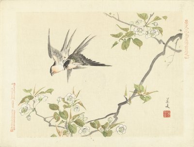 两只燕子 庆文花鸟素描 - 第一篇（系列标题） Keibun kacho Giveu zenpen（物体上的系列标题） 作者 青木小三郎
