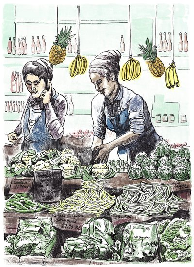 Borough Veg 2，2013 年（纸上墨水） 作者 马特·班尼斯特