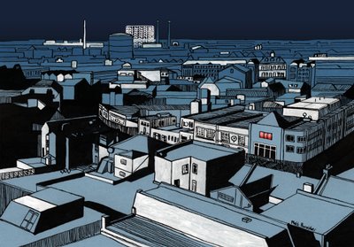 神秘断电，2016 年（丙烯酸墨水，数字） 作者 马特·班尼斯特