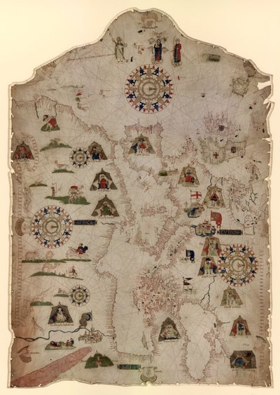 1559年左右的地中海，黑海以及西欧和西北非洲海岸的图表 作者 Matteo梅子