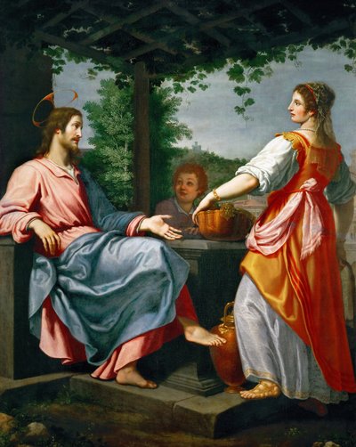 Jesus et la Samaritaine - Baroque : Christ and the Samaritan Woman par Rosselli, Matteo (1578-1650), c. 1620. Oil on canvas, 241x194. Art History Museum, Vienne 作者 马特奥·罗塞利（Matteo Rosselli）