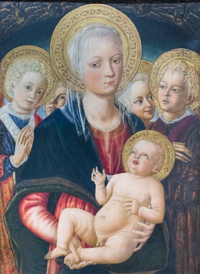 麦当娜和孩子与天使 作者 Matteo di (c.1430 95) 乔瓦尼