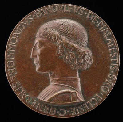 西吉斯蒙多-潘道夫-马拉特斯塔，1417-1468，里米尼和法诺的领主[正面]，1446年。 作者 马蒂奥·迪·安德里亚·德·帕斯蒂