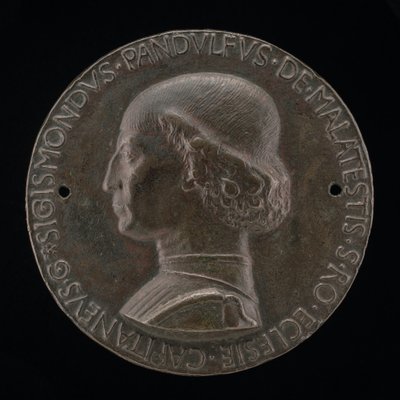 西吉斯蒙多-潘道夫-马拉特斯塔，1417-1468，里米尼和法诺的领主[正面]，1446年。 作者 马蒂奥·迪·安德里亚·德·帕斯蒂