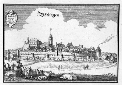 Böblingen - 摘自 Topographia Sueviae（施瓦本） 作者 马特乌斯·梅里安