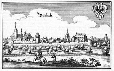 Büelach - 摘自 Topographia Sueviae (Schwaben) 作者 马特乌斯·梅里安