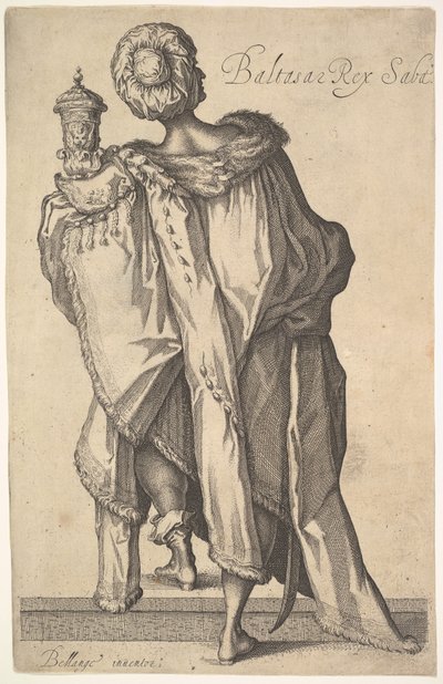 巴尔塔萨（Balthasar），约克·贝格（Jacques Bellange）在《贤士的崇拜》中的身影之后。 1610-50。 作者 马特乌斯·梅里安