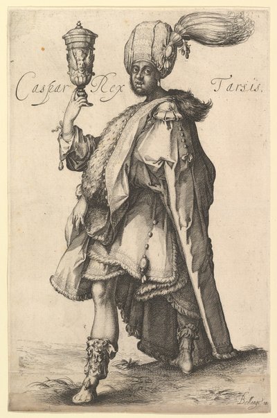 卡斯帕（Caspar），由雅克·贝朗格（Jacques Bellange）饰演的《三贤士》系列之后。 1615。 作者 马特乌斯·梅里安