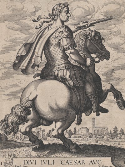 图版1：马背上的朱利叶斯-凯撒皇帝，出自《前十二位罗马凯撒》，1610-50。 作者 马特乌斯·梅里安