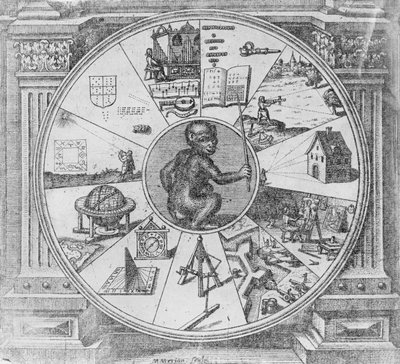 卷首罗伯特·弗拉德的老科斯米历史条约其次关于苏猴子TECNICA macrocosmo的性质，法兰克福，1624 作者 Matthaus the Elder Merian
