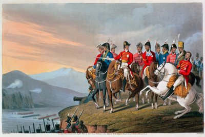 威灵顿公爵和他的参谋部跨越比达索亚河并进入法国》，1813年1816年 作者 Matthew Dubourg