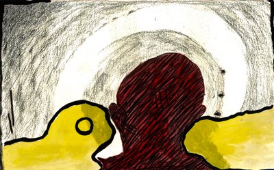 耳语》，2021 年（水彩、粉彩） 作者 马修·希尔顿