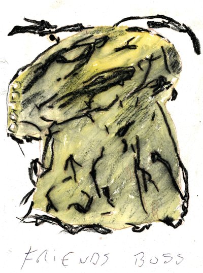 朋友的老板，2021 年（水彩画、粉彩画） 作者 马修·希尔顿