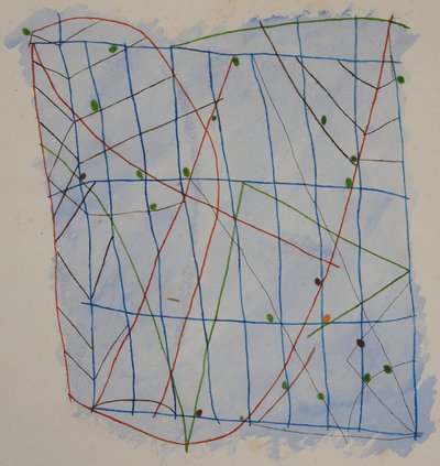 棒图 2，2014 年（水彩蜡笔） 作者 马修·希尔顿