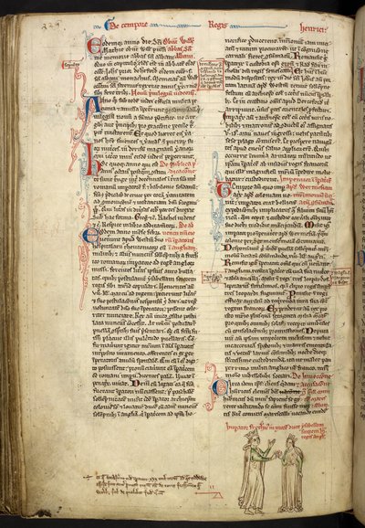 腓特烈二世与英格兰伊莎贝拉的婚礼，皇家 14 C VII, f.123v 作者 马修·巴黎