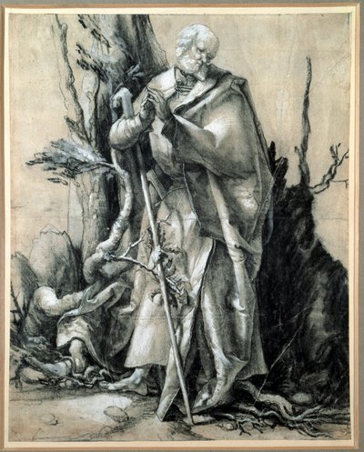 木书房中的圣人（水墨画 作者 马蒂亚斯（c.1480 1528）格吕内瓦尔德