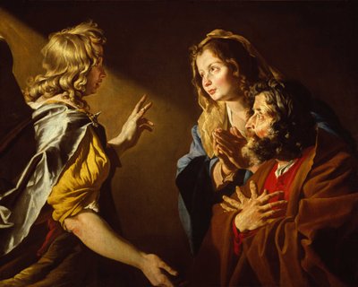宣布参孙的出生，约1630-1631年。 作者 马蒂亚斯·斯托默（Matthias Stomer）