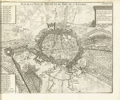 Beleg van Douai, 1710
杜埃镇和 Escarpe 要塞平面图（标题标在实物上） 作者 Matthij 的游泳池（可能）