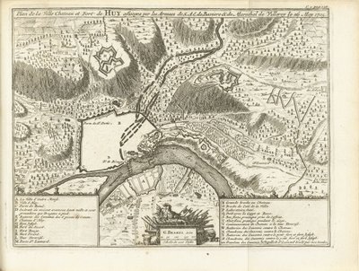 Beleg van Huy, 1705
Plan de la Ville Chateau et Fort de Huy assiegez par les Armees de S.A.E. de Baviere & du Marechal de Villeroy le 26 May 1705（标题见实物） 作者 Matthij 的游泳池（可能）