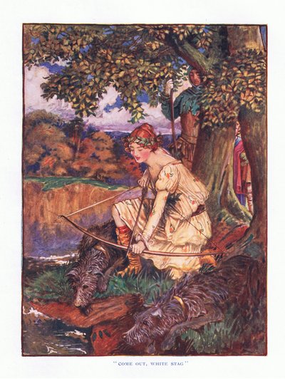 出来白鹿，插图来自1914年的拉安安斯童话故事 作者 Maud Tindal Atkinson