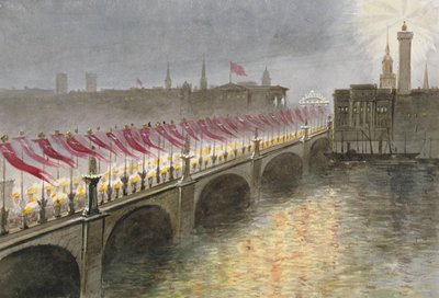丹麦亚历山德拉公主抵达当晚的伦敦桥景色，1863年 作者 嘴