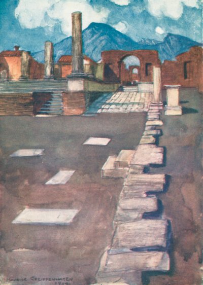 庞贝论坛（彩色石版画） 作者 莫里斯（后）格里芬哈根（Greiffenhagen）