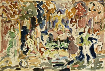 跳舞的人物，约1910-13年 作者 莫里斯·巴西·普伦德加斯特