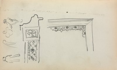 意大利速写本：《建筑细节和人物》第199页，1898-1899年。 作者 莫里斯·巴西·普伦德加斯特