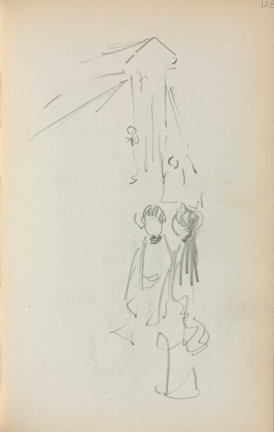 意大利写生簿：《人物》第128页，1898-1899年。 作者 莫里斯·巴西·普伦德加斯特