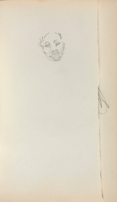 意大利素描本：《男人的头》第221页，1898-1899年。 作者 莫里斯·巴西·普伦德加斯特