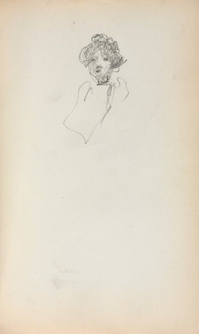 意大利素描本：《女人的头》第215页，1898-1899年。 作者 莫里斯·巴西·普伦德加斯特