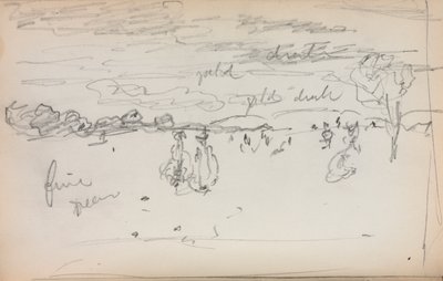 意大利写生簿：《风景》第57页，1898-1899年。 作者 莫里斯·巴西·普伦德加斯特