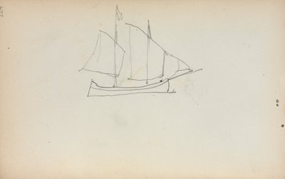 意大利写生簿：帆船第224页，1898-1899年。 作者 莫里斯·巴西·普伦德加斯特