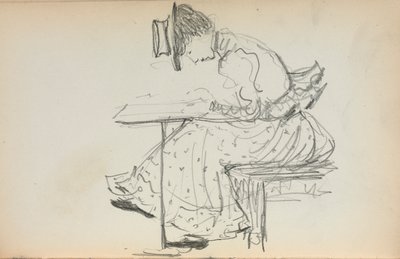 意大利素描本：《坐着的女人》，第1898-1899页，第107页。 作者 莫里斯·巴西·普伦德加斯特