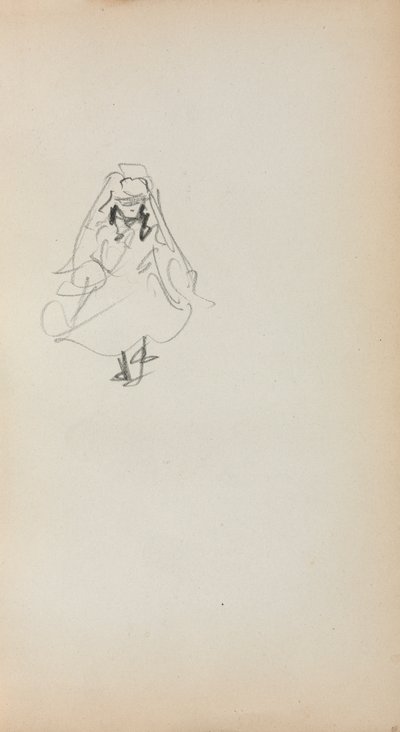 意大利素描本：《站立的女孩》第257页，1898-1899年。 作者 莫里斯·巴西·普伦德加斯特