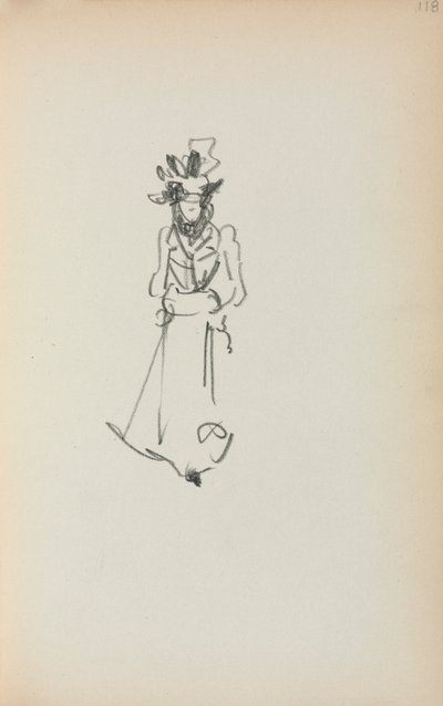 意大利写生簿：《站立的女人》，第1898-1899页，第118页。 作者 莫里斯·巴西·普伦德加斯特