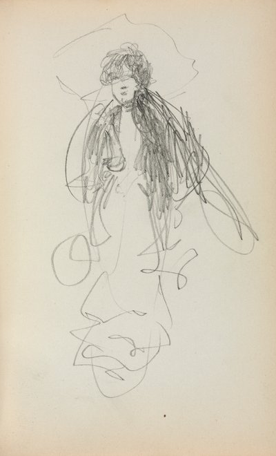 意大利素描本：《站立的女人》第219页，1898-1899年。 作者 莫里斯·巴西·普伦德加斯特