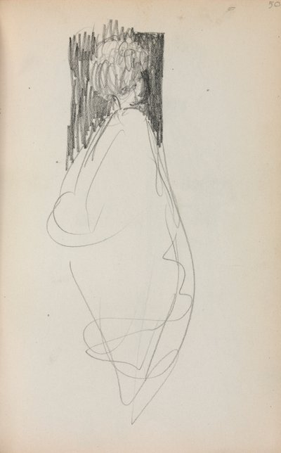 意大利写生簿：站立的女人，第50页，1898-1899年。 作者 莫里斯·巴西·普伦德加斯特