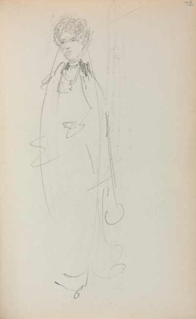 意大利写生簿：《站立的女人》，第1898-1899页，第72页。 作者 莫里斯·巴西·普伦德加斯特