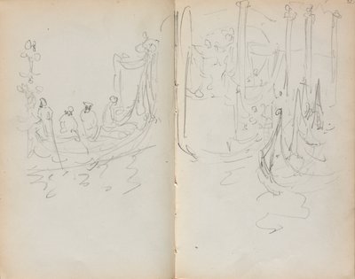 意大利速写本：《威尼斯人港口景观》 1898-1899年第31和32页。 作者 莫里斯·巴西·普伦德加斯特