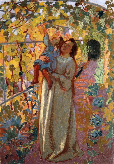 藤蔓下的母亲和孩子；藤蔓下的母亲和孩子 作者 莫里斯·丹尼斯（Maurice Denis）