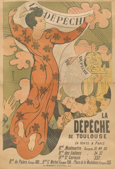 1892年，报纸《图卢兹的派遣》的海报。 作者 Maurice Denis