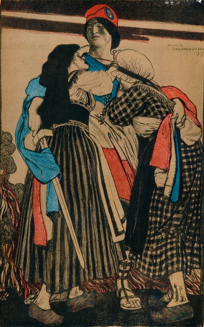 阿尔萨斯-洛林恢复到法国，1917年 作者 莫里斯·格里芬哈根（Maurice Greiffenhagen）