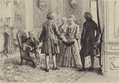 Illustration for Book XI of Les Confessions de Jean-Jacques Rousseau (gravure) 作者 莫里斯·勒卢瓦（Maurice Leloir）