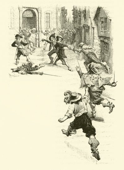 《三剑客》插图（版画） 作者 莫里斯·勒卢瓦（Maurice Leloir）