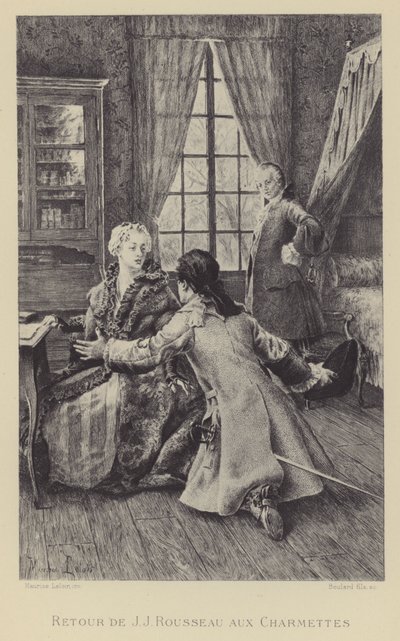 让-雅克·卢梭重返 Les Charmettes（雕刻） 作者 莫里斯·勒卢瓦（Maurice Leloir）