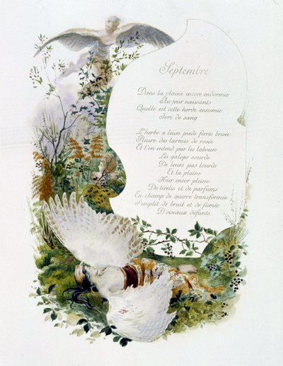 九月“本月之歌”，作者 Jérôme Doucet，插图 - Maurice Leloir，编辑。 兰斯 1904. L. Michaud 作者 莫里斯·勒卢瓦（Maurice Leloir）