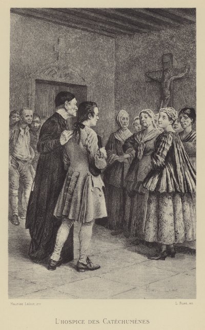 The hospice of the catechumens (gravure) 作者 莫里斯·勒卢瓦（Maurice Leloir）